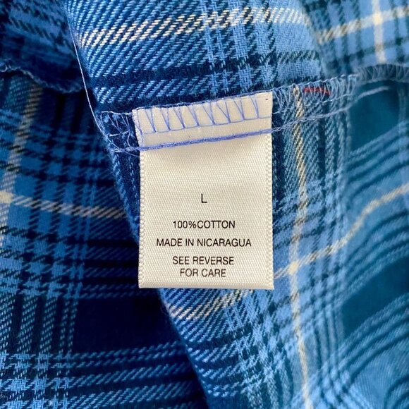 Tackle & Tides Blue Plaid Cotton Flannel Shirt Men's Large NEW - Picture 10 of 11